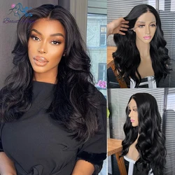 Highlight Wavy Bob Wig Synthetic Lace Front Wigs For Women Brown Black Wig Short Bob Wig Body Wave Transparent Lace Front Wig