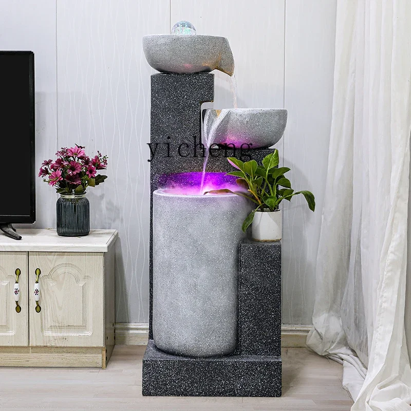 ZK water fountain home living room indoor humidifier TV cabinet next to the floor ornament fairy garden