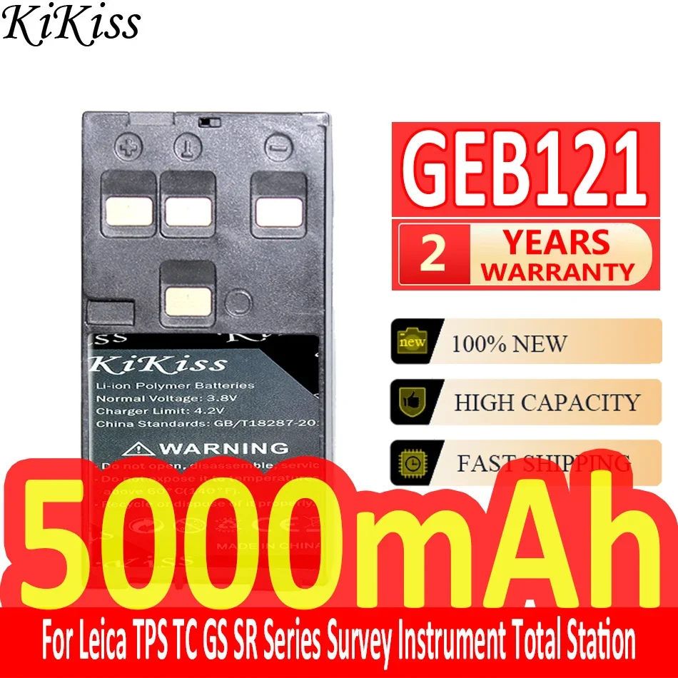 

5000mAh KiKiss Powerful Battery GEB121 For Leica TPS TC GS SR Series Survey Instrument Total Station