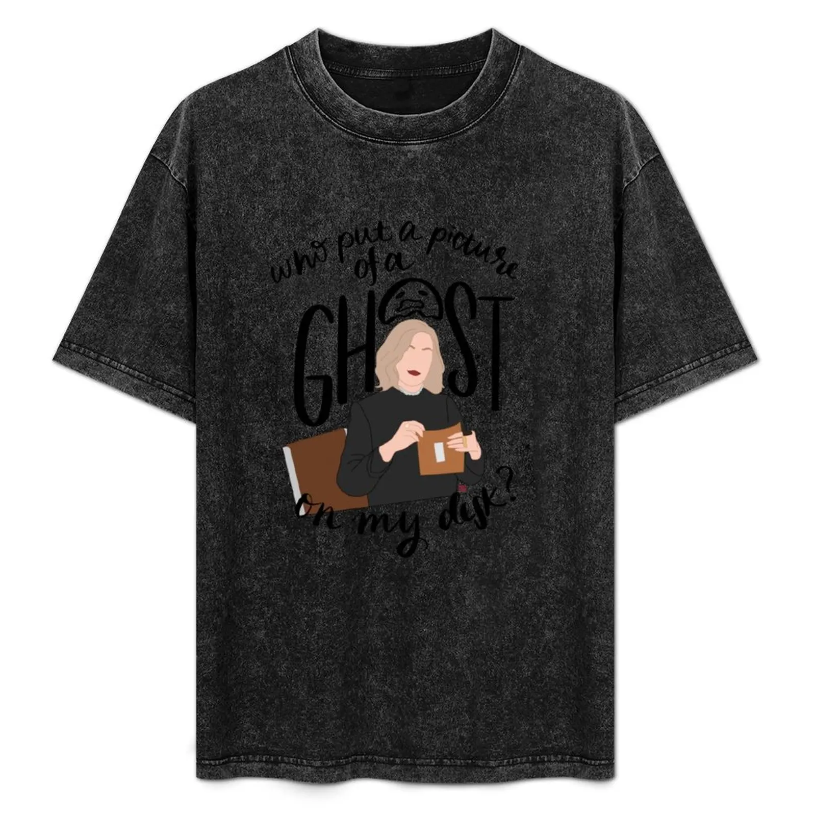 

Who Put a Picture of a Ghost on my Desk T-Shirt Summer Holiday Casual Tee