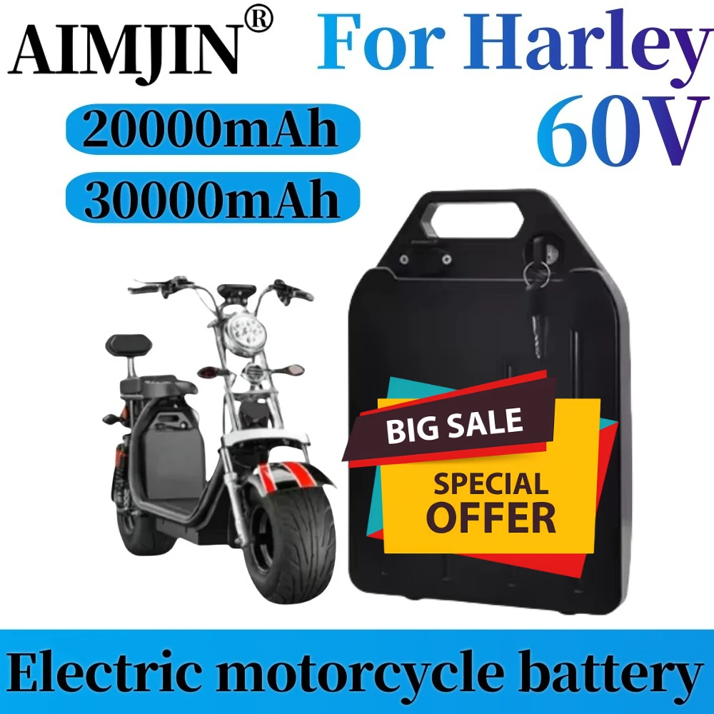 

Waterproof 60V Lithium Battery 10/15/20Ah for Harley Citycoco 2000W Electric Scooter Motorcycle Replacement Battery