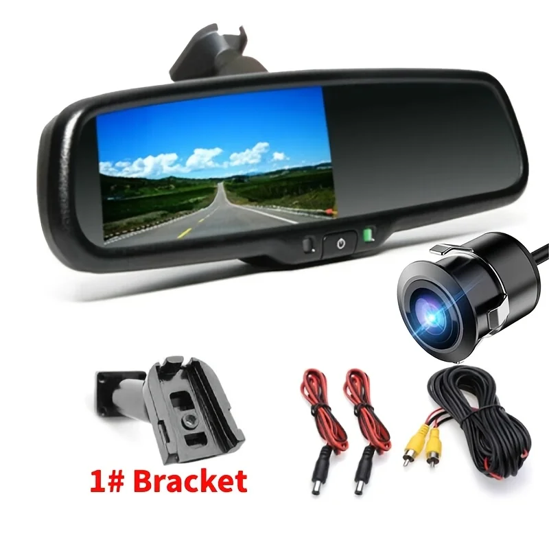 

4,3-дюймовый монитор для зеркала заднего вида и система камер заднего вида 18,5 мм - Комплект для скрытой установки в автомобиль с функцией обнаружения движущихся объектов