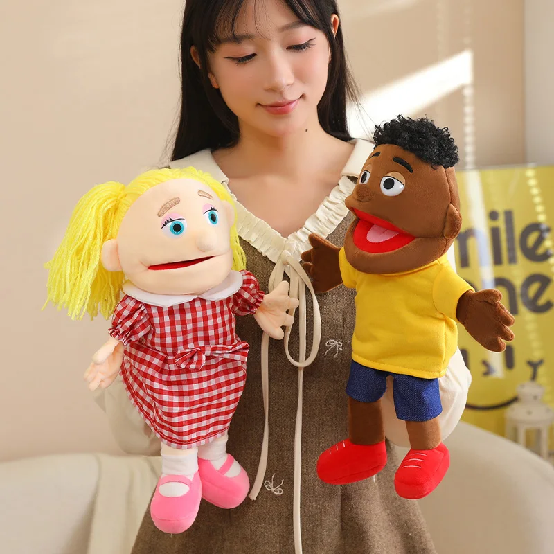 Lustige Handpuppe 38cm Familien-Serie Handpuppe Rollenspiel Gute-Nacht-Geschichten Requisiten Familienspielzeug Puppe Lernspielzeug – Detail 16