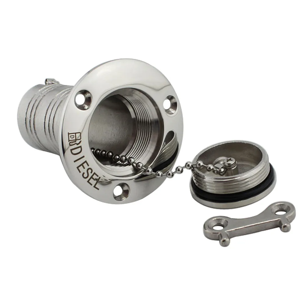 Marine Boat Hardware Deck Filler 38/50mm 316 Stainless Steel Key Cap Filler Water Waste Diesel Gas Fuel Deck Filler 1.5" and 2"