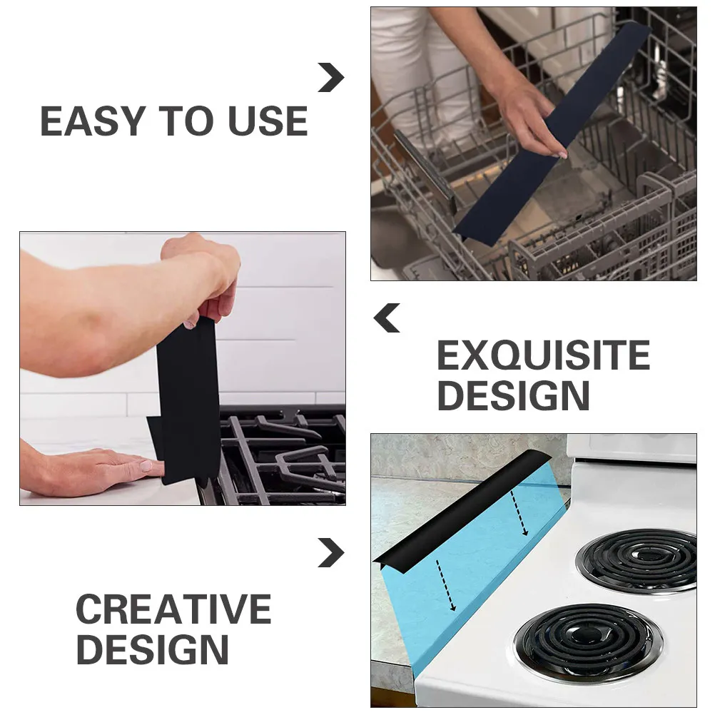 

Silicone Stove Gaps Cover 21 Inch Flexible Heat Resistant Nonslip Kitchen Seal Slit Filler Oven Side Guard Protector Cover Stove