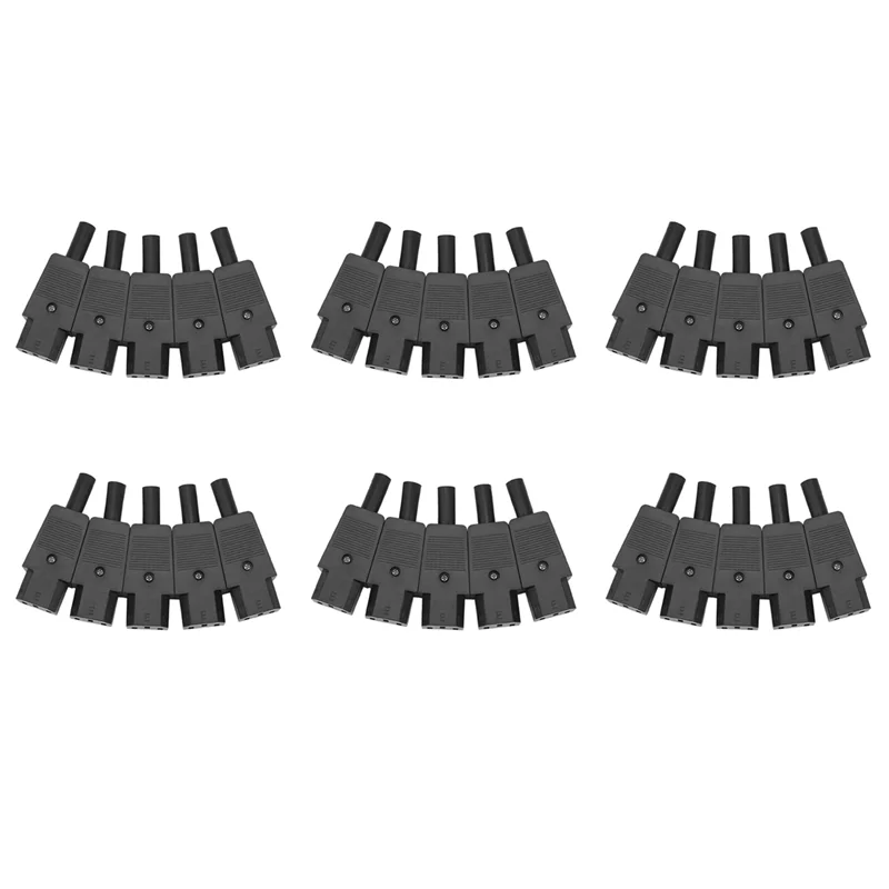 

ABKN-30PCS IEC 320 C13 Гнездовой адаптер 3-контактная розетка Шнур питания сменный разъем