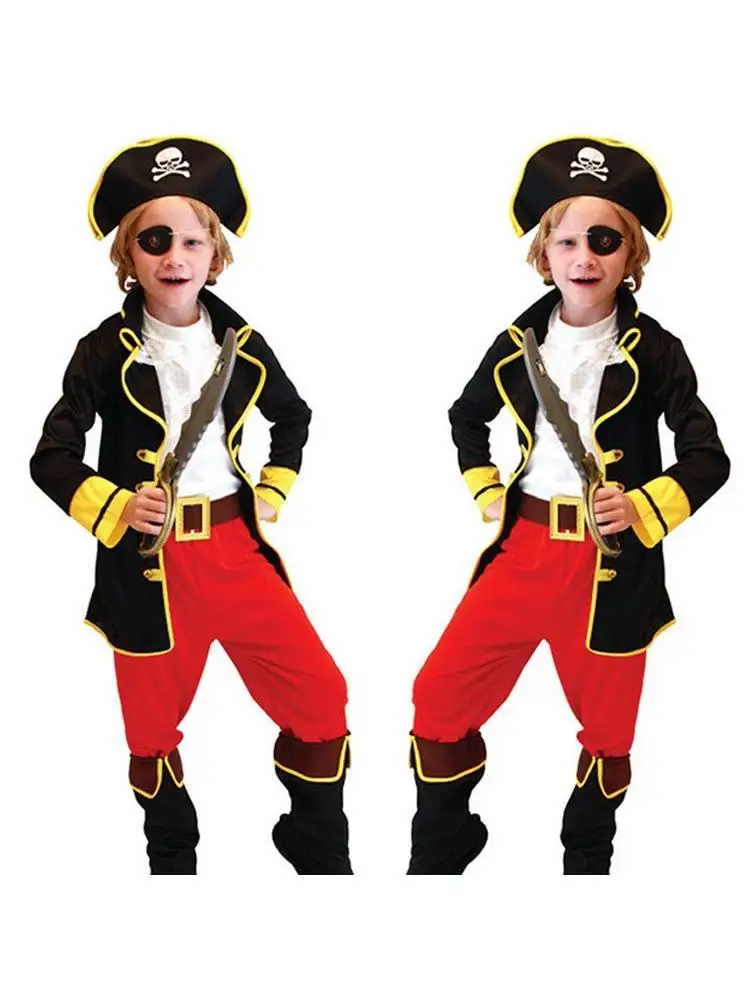 

New loween Performance Costume Children's Pirate Outfit Stage eup Caribbean Kids' Small Pirate Performance Clothes