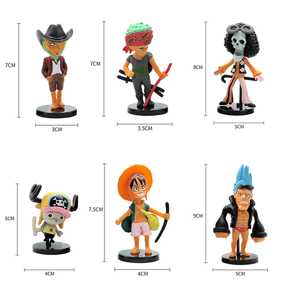 6pcs/set Anime One Piece Figure Action PVC Model Luffy New Action Collectible Decorations Doll Children Toys For birthday Gift