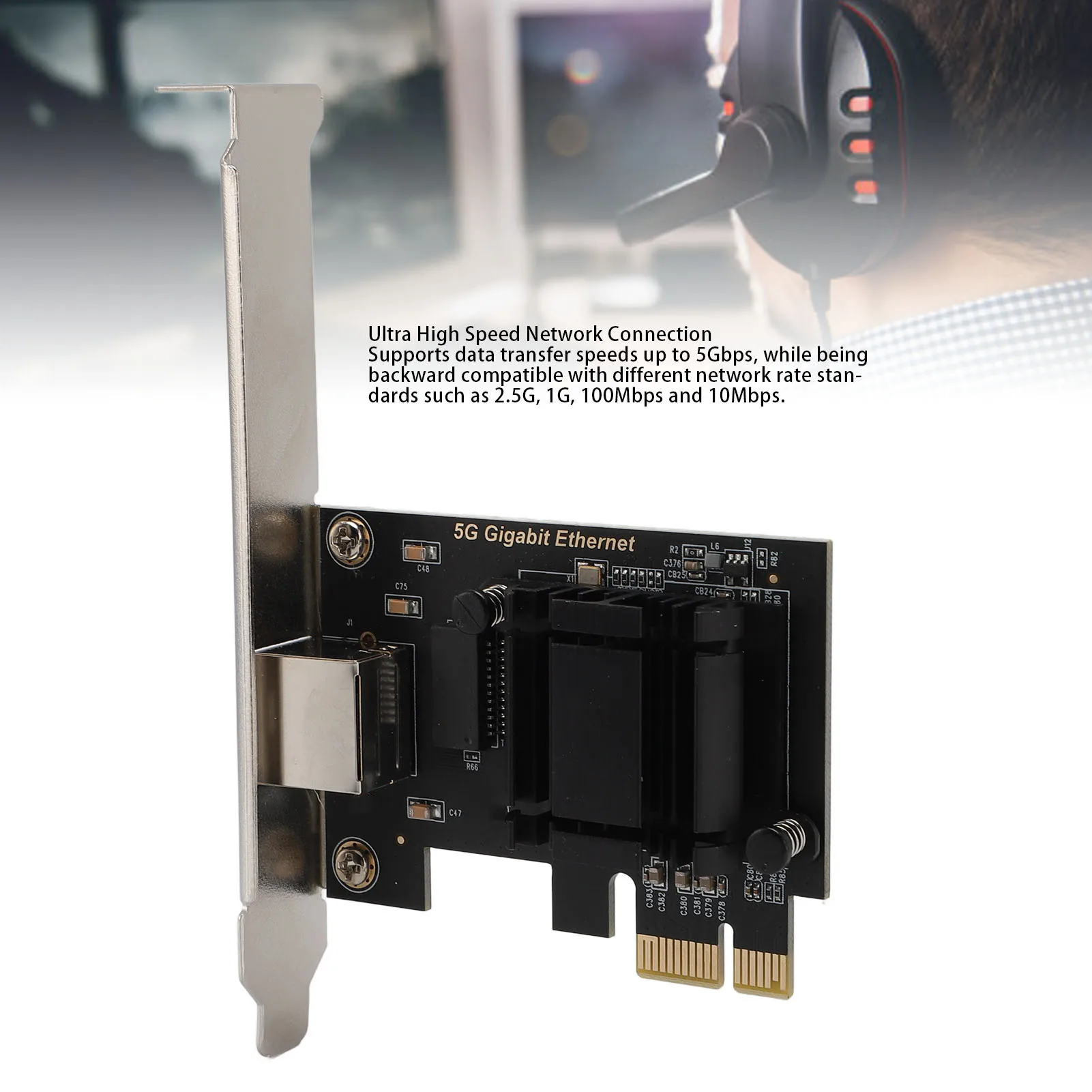 PCIe Network Card 5Gbps High Speed PCIe to CNetwork Card Adapter for Win 10 11 for Linux