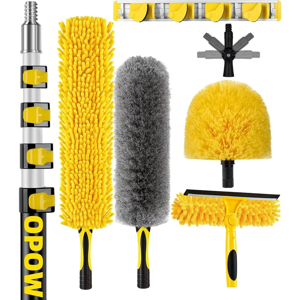 30 Foot High Ceiling Duster Kits with 7-24ft Heavy Duty Extension Pole, High Reach Duster