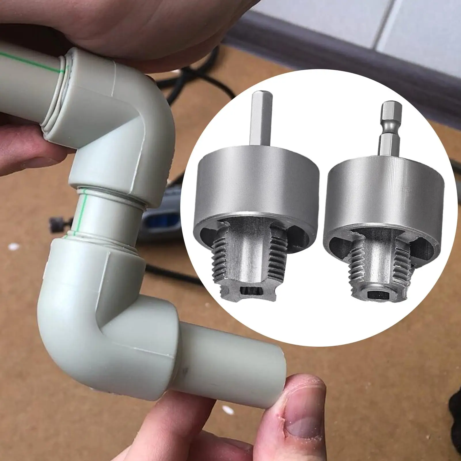 Rohreinfädler, Rohrgewindeschneidewerkzeug, verschleißfest, integrierter interner externer Schneider für professionelle elektrische Bohrmaschine zu Hause