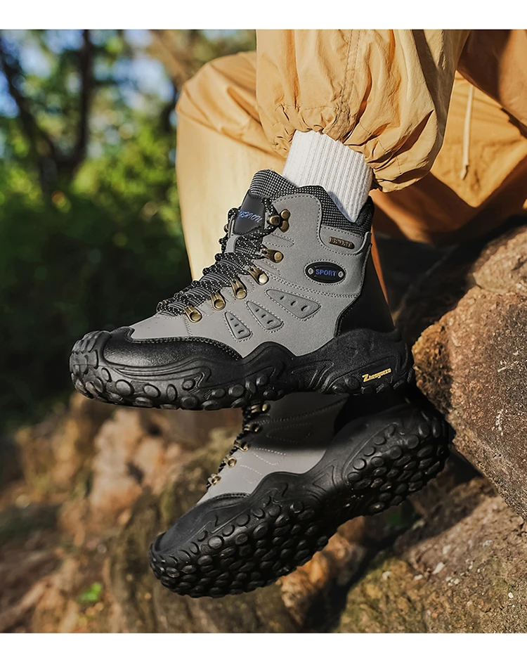 Modische, bequeme und vielseitige Herren-High-Top-Wanderstiefel in großen Größen, ideal für Outdoor-Aktivitäten, Bergsteigen und Reisen, als Geburtstagsgeschenk oder Weihnachtsgeschenk geeignet. – Detail 14
