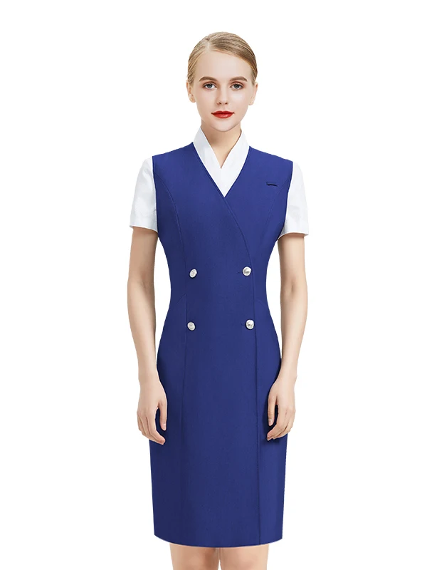 

Professional Uniform Set for Women High Speed Rail Air Stewardess Jewelry Store Summer Goddess Style Interview Uniform Workwe...