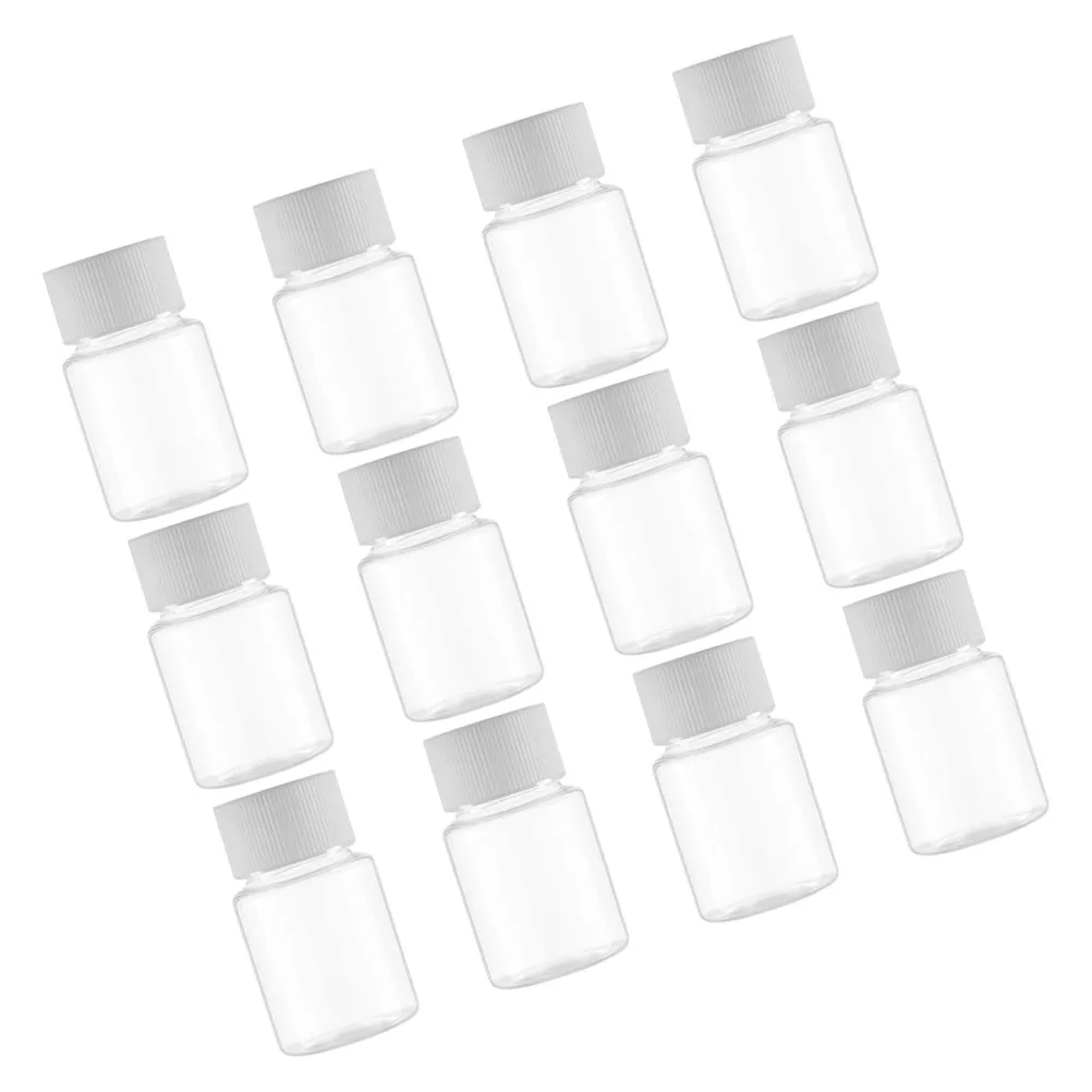 

12 Pcs Clear Empty Refillable Plastic Pill Bottles 30ml Travel Size Medicine Containers Amber Soft Cap Storage Solution