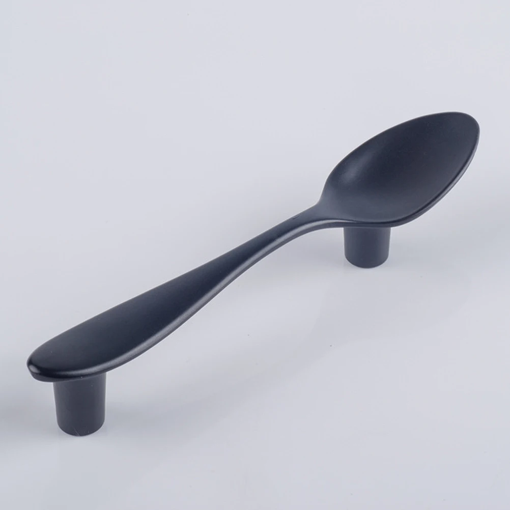 

3Pcs Tableware Shaped Metal Pull Handles for Cabinets Drawers Closet Dresser Modern Home Decorative Hardware Black