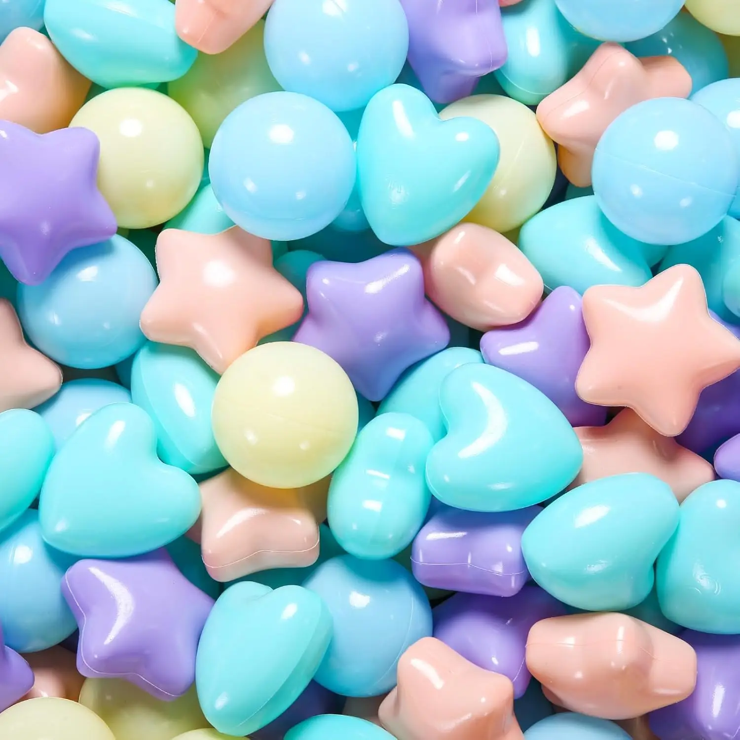 Piłeczki do basenu z kulkami 100 sztuk, 5 pastelowych kolorów, plastikowe piłeczki dla maluchów, bez ftalatów, bez BPA, odporne na ścieranie, zabawki wielokrotnego użytku.