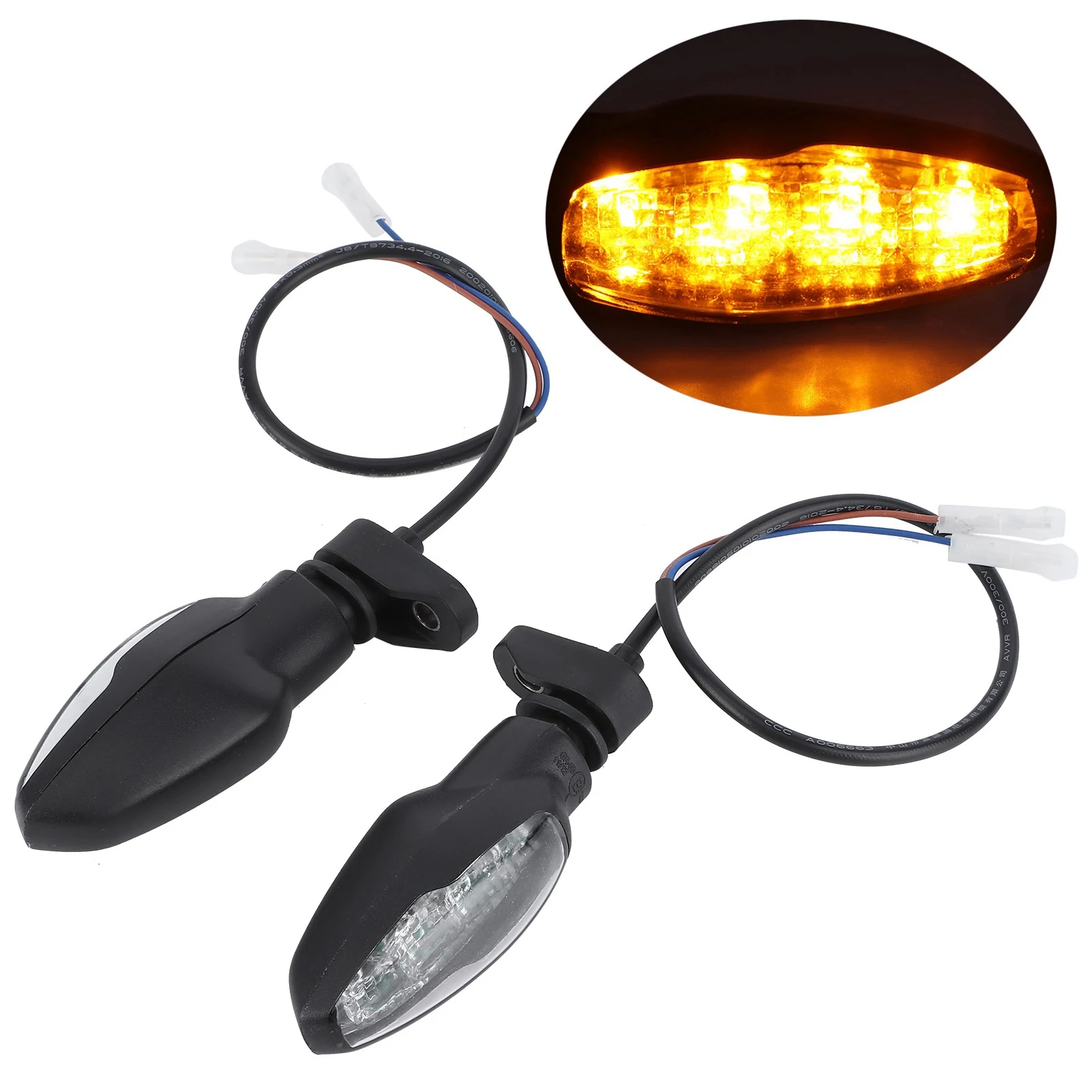 

Motorbike Signal Light Pairs Motorcycle Turn Signal Light LED Front LED Amber Indicators 12V Fit for 800/1200