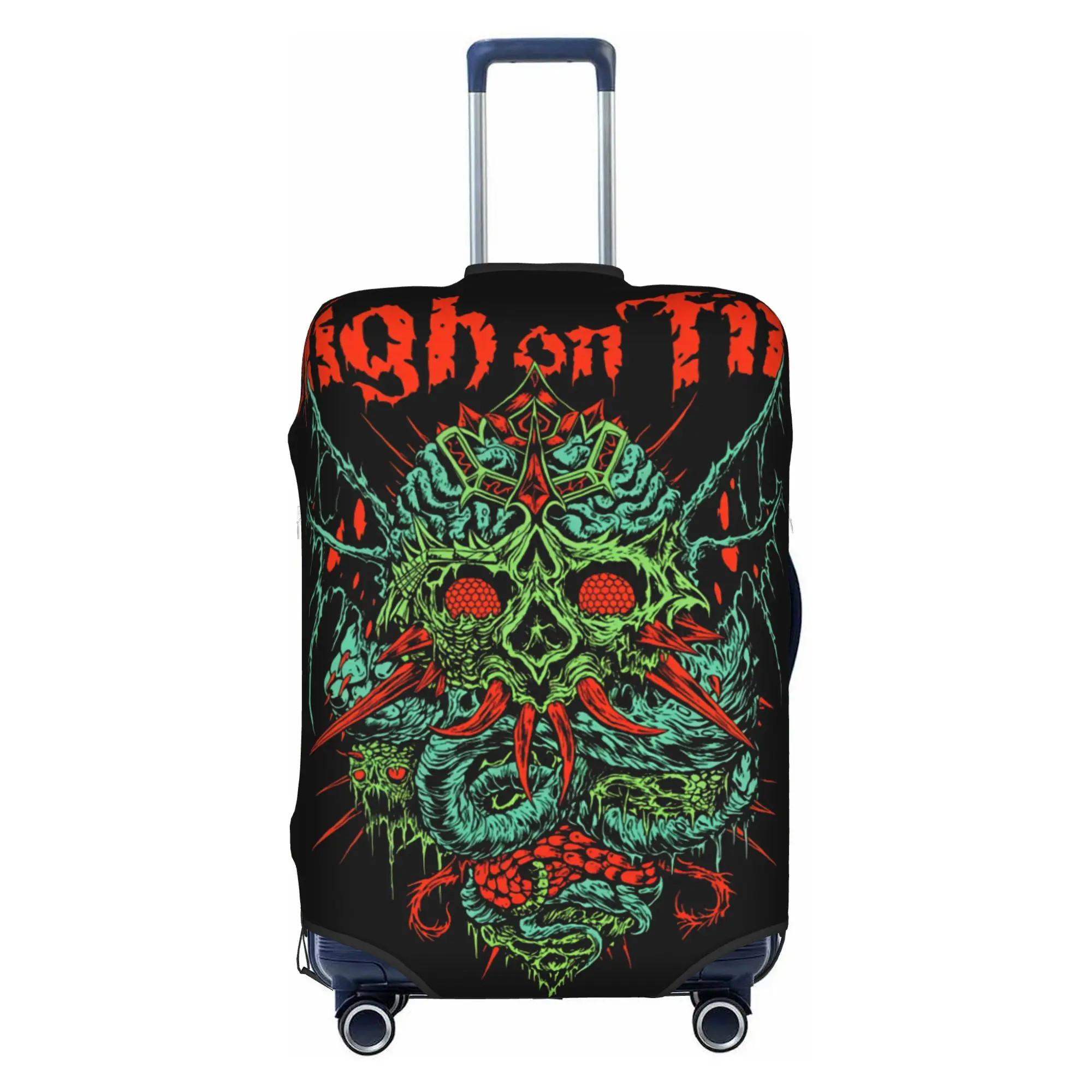 H-High O-on F-Fire  Luggage Cover Protector Cute Heavy Metal Band  Travel Suitcase Protective Cover for 18-32 Inch