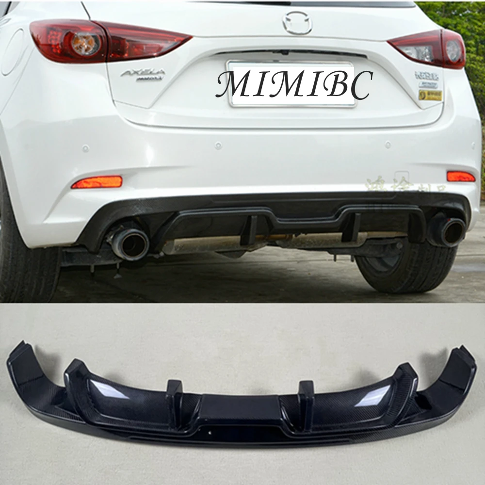 

FOR Mazda 3 AXELA Hatchback 2017 2018 2019 Real Carbon Fiber FRP Automotive Rear Diffuser Rear Lip