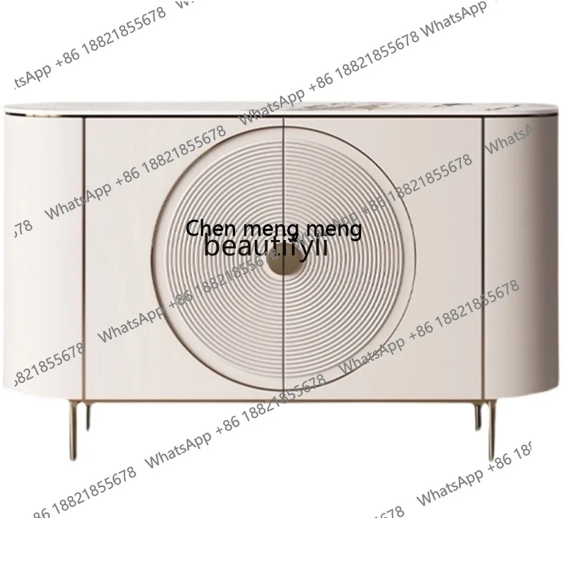 X  Light Luxury Bright Stone Plate High-End Sideboard Cabinet Simple Modern Restaurant Home Wall Decoration Storage Cabinet