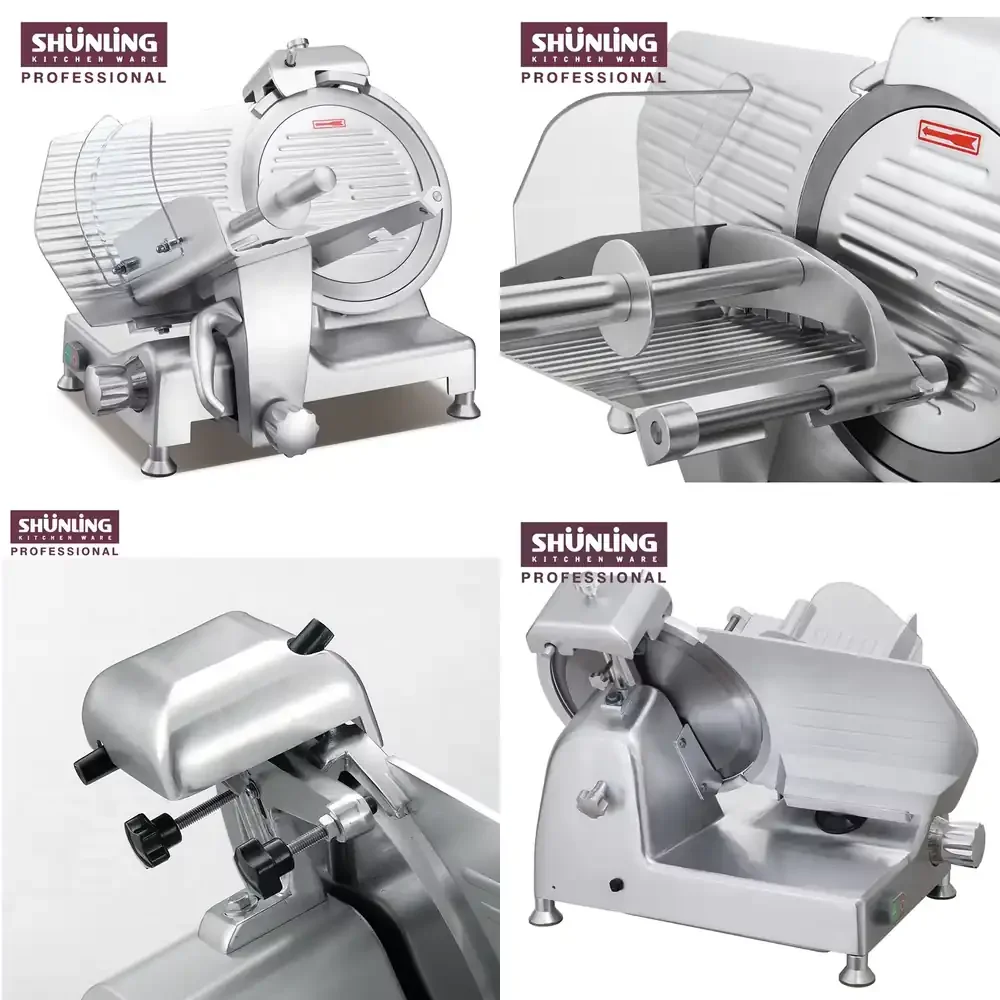 

New SHUNLING Electric Meat Slicer Stainless Steel Semi Automatic Adjustable Thickness for Home Use Restaurant Retail and Farm