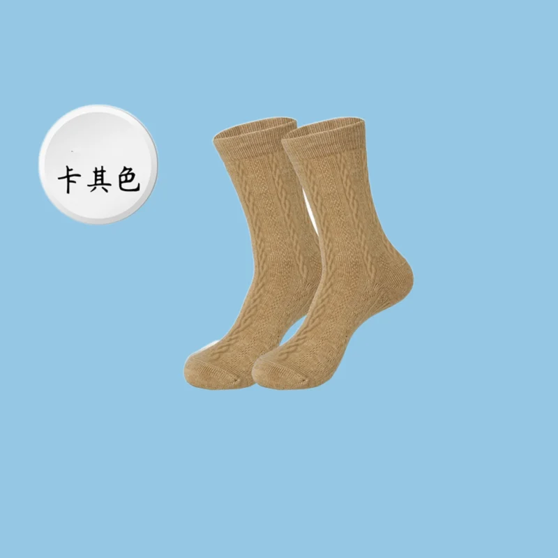 3/6 Pairs New Style Twisted Socks Antibacterial Thick Thread Socks Sweat-absorbent And Fashionable Mid-tube Socks