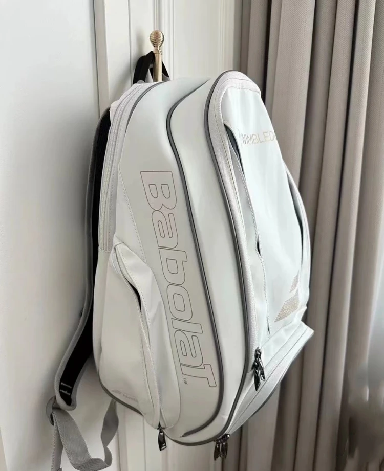 Genuine Babolat PURE WIM White Gold Tennis Bag Adult PU Squash Padel Beach Tennis Racuqet Backpack 2-Pack Tennis Shoulder Bags