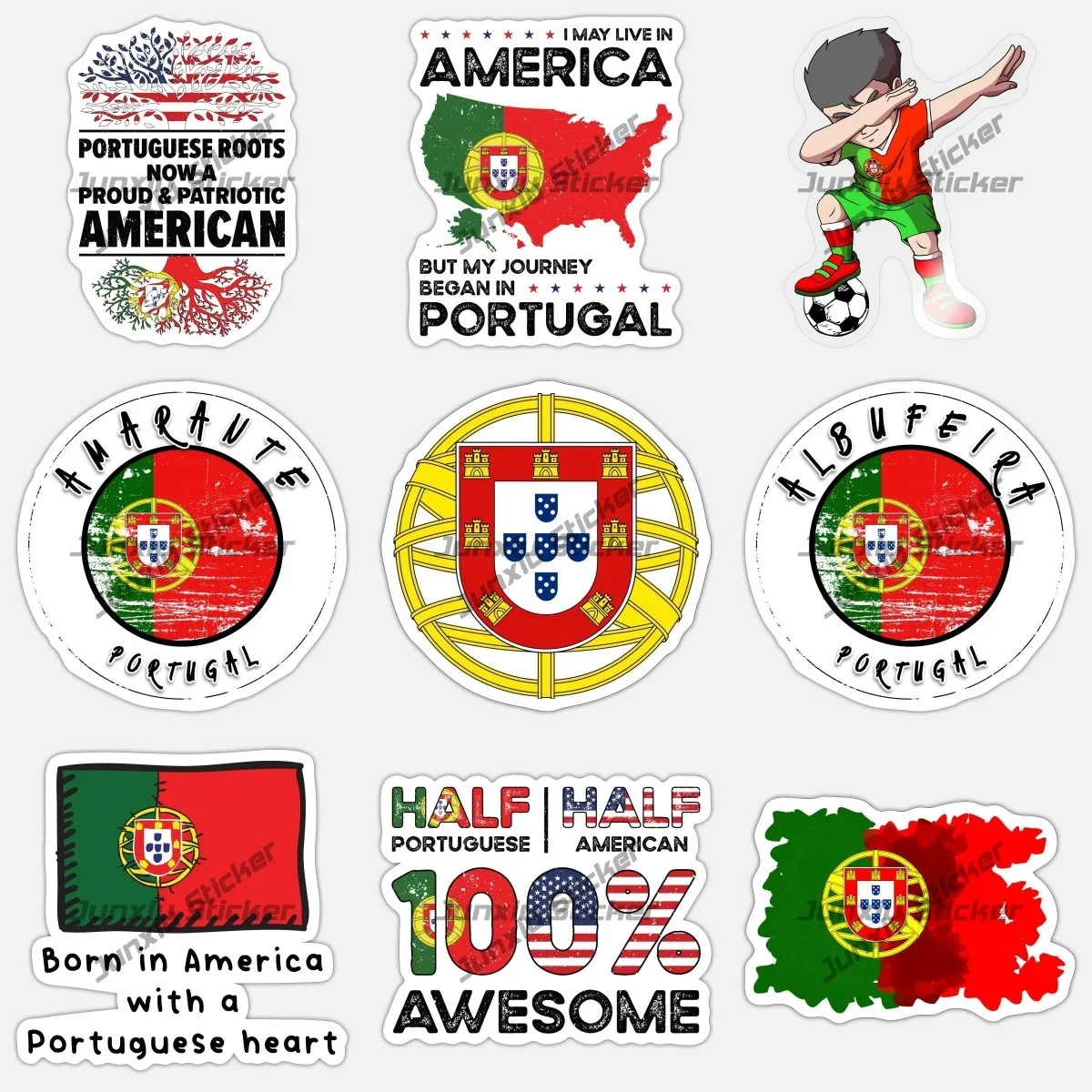 

Coat of Arms of Portugal Sticker Albufeira Evora Faro Portugal Seal Round Flag Vintage Soccer Boy Stickers Waterproof Exterior