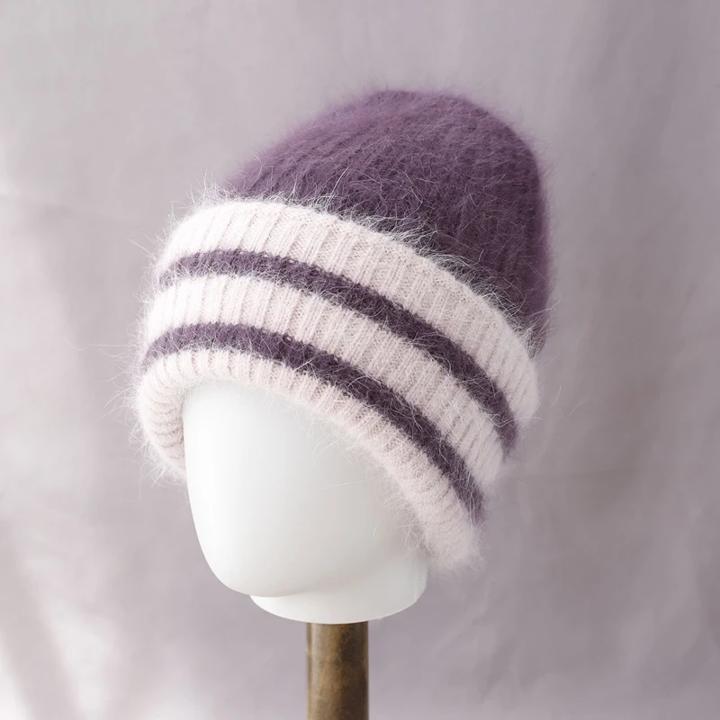 

Hat Winter Women Beanie Angora Knit Warm Accessory For Autumn Cold Weather Ski Sports Outdoor Holiday