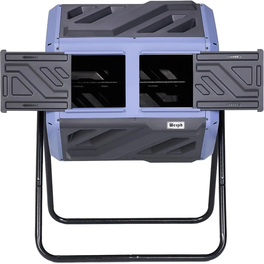 43 Gallon Dual Chamber Compost Turner with Aeration and Gloves