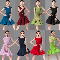 Latin Dance Competition Costume For Girls Black Latin Dance Suit Samba Rumba Performance Outfit Kids Cha Cha Dance Clothes 1912