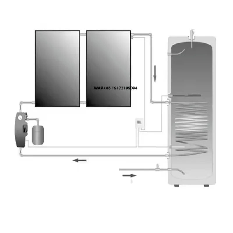 

Solar Heater with Backup System Rainy Day Function Stainless Steel Construction Corrosion Resistant