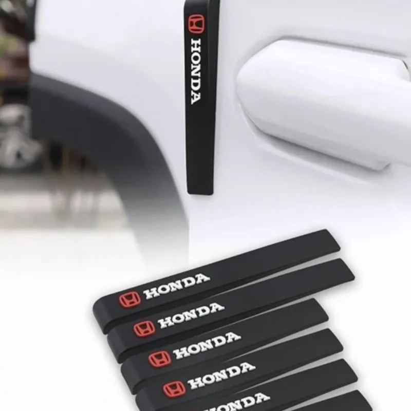 6Pcs Rubber Anti-Collision Strip Car Door Rearview Mirror Protector Stickers For Honda Civic Accord Fit Jazz CRV BRV HRV Insight