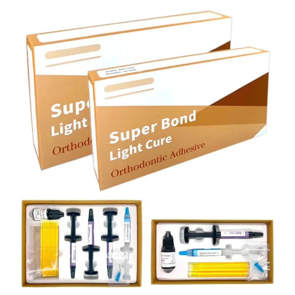 Dental Orthodontic Light Cured Adhesives Braces Glue Kit Etchant Acid Gel Light-Cure Paste Primer For Bonding Brackets Braces