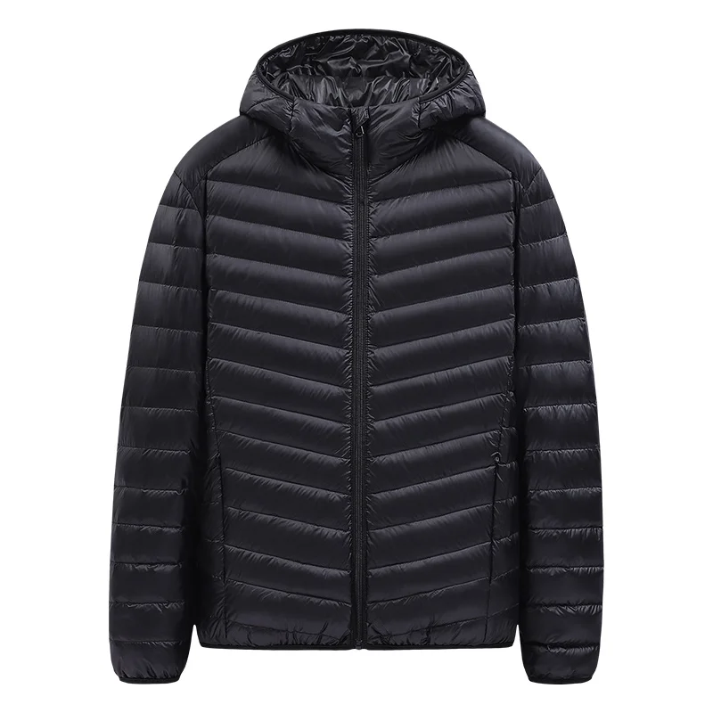 

Down Jacket Men's New White Duck Down Super Light Down Jacket Men's Lightweight Thermal Coat Hooded Feather unisex Coat