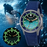 BERNY 20ATM reloj de buceo automático de titanio para hombres cena luminosa Sappire AR recubierto Miyota 8215 relojes de buceo mecánicos para hombres