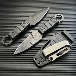 2024 New products: Outdoor Small Straight Knife High Hardness SurvivalKknife Camping EDC Portable Utility Knife K Sheath Hunting