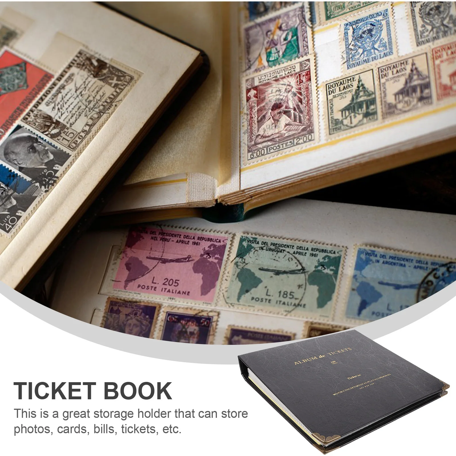 

Multi-Functional Tickets Storage Album Durable Paper Storage Album for Plane Movie Train Tickets Organizer Loose-Leaf Book