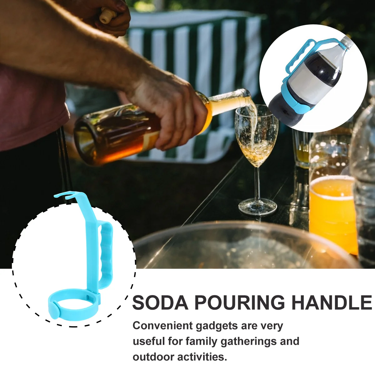 

Ручка для бутылок с напитками: прочная пластиковая ручка для удобного захвата, мягкая на ощупь, для газированных напитков в дороге