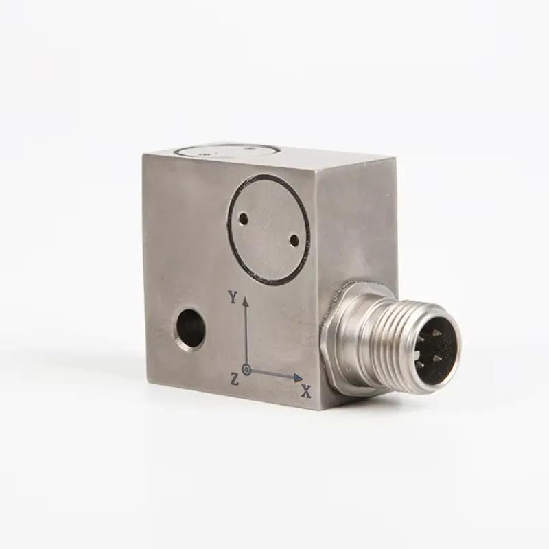 Piezoelectric IEPE Three-axis Vibration Accelerometer Analog Sensor 10-1000Hz Frequency Response 304 Stainless Steel Shell 5%