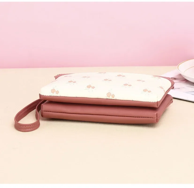 Cartera estampada larga con cremallera para mujer, monedero, tarjetero, bolsos de gran capacidad, bolso minimalista para niña