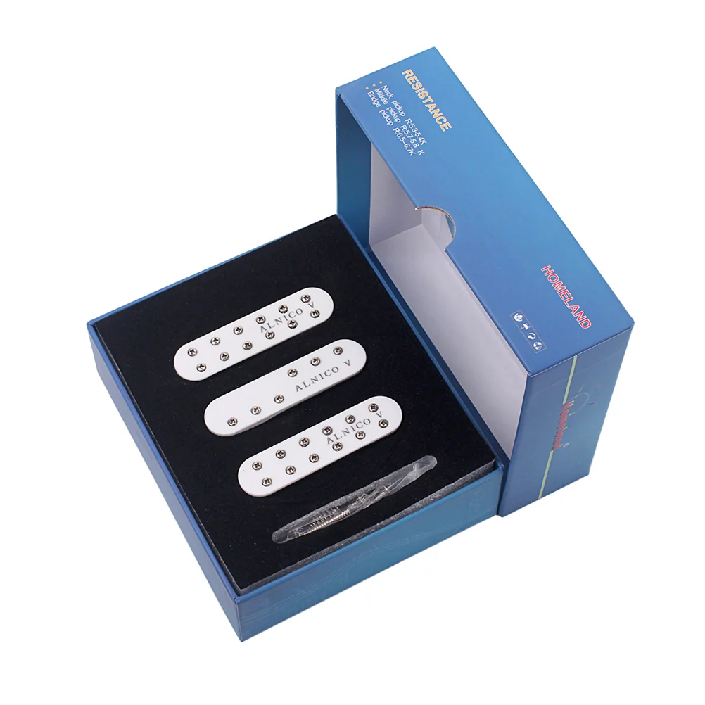 3 Buah Mini V Single Coil SSS Pickup Gitar Humbucker untuk Gitar Bass Alat Musik GMN45 (Putih)