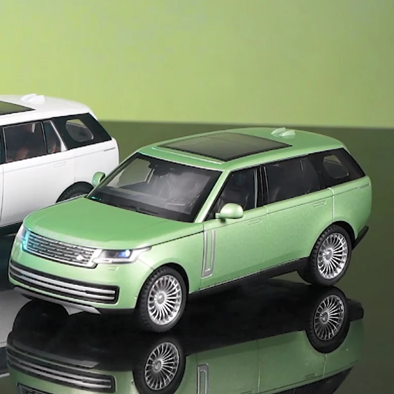 Range Rover SV2022 SUV Diecast Car Model, 1-24 Diecast Veículo Metálico, Coleção de Brinquedos em Miniatura, Puxar Luz, Som