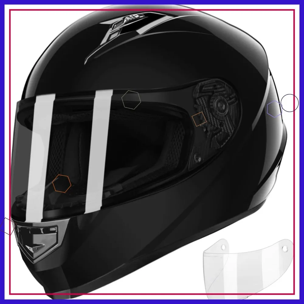 

Compact Full Face Motorcycle Helmet - Medium, DOT Approved, Tinted Visor