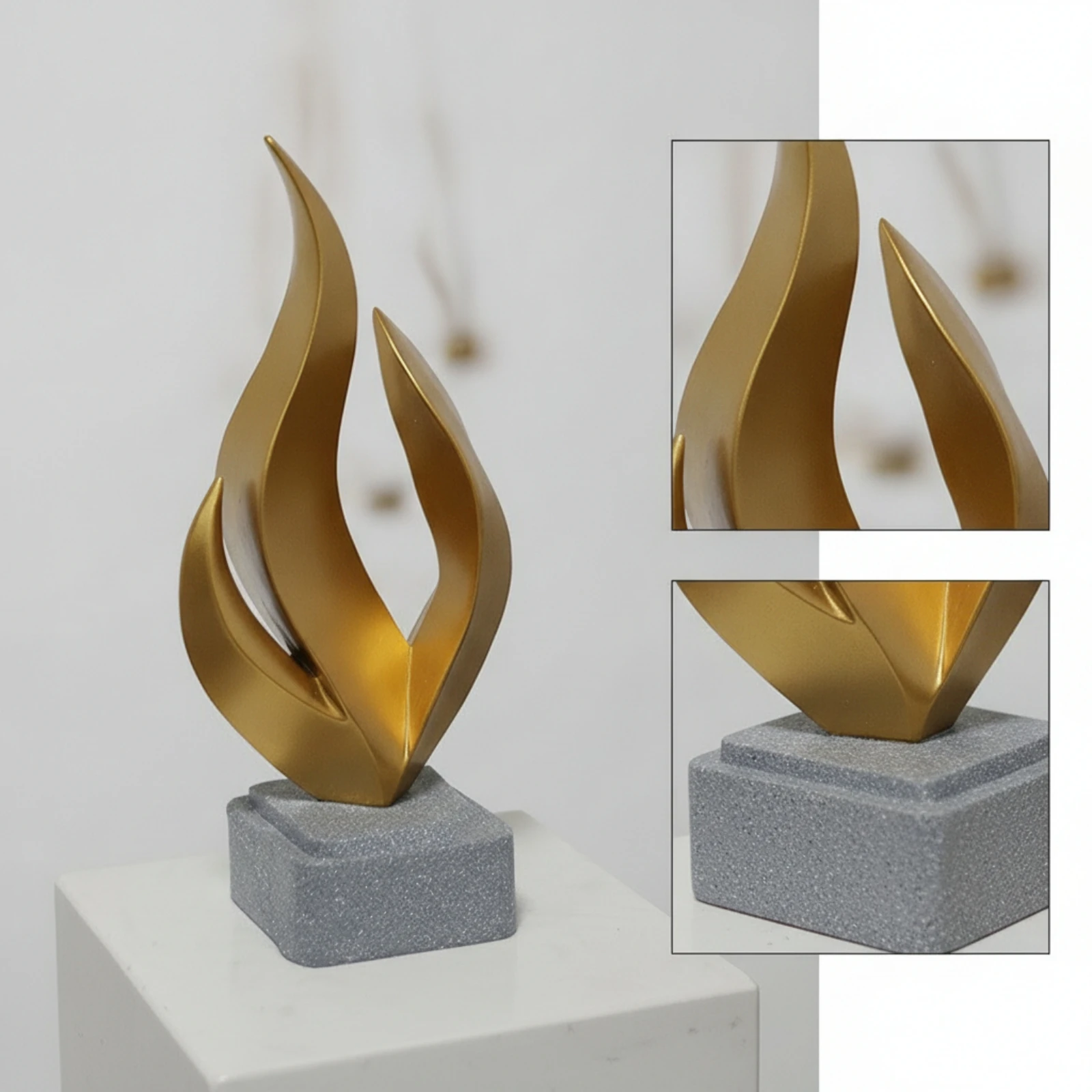 Flame Sculpture Contemporary Tabletop Ornament Decorative Sculpture Sculptural Art Ornament Textured for Homeowners, Living Room