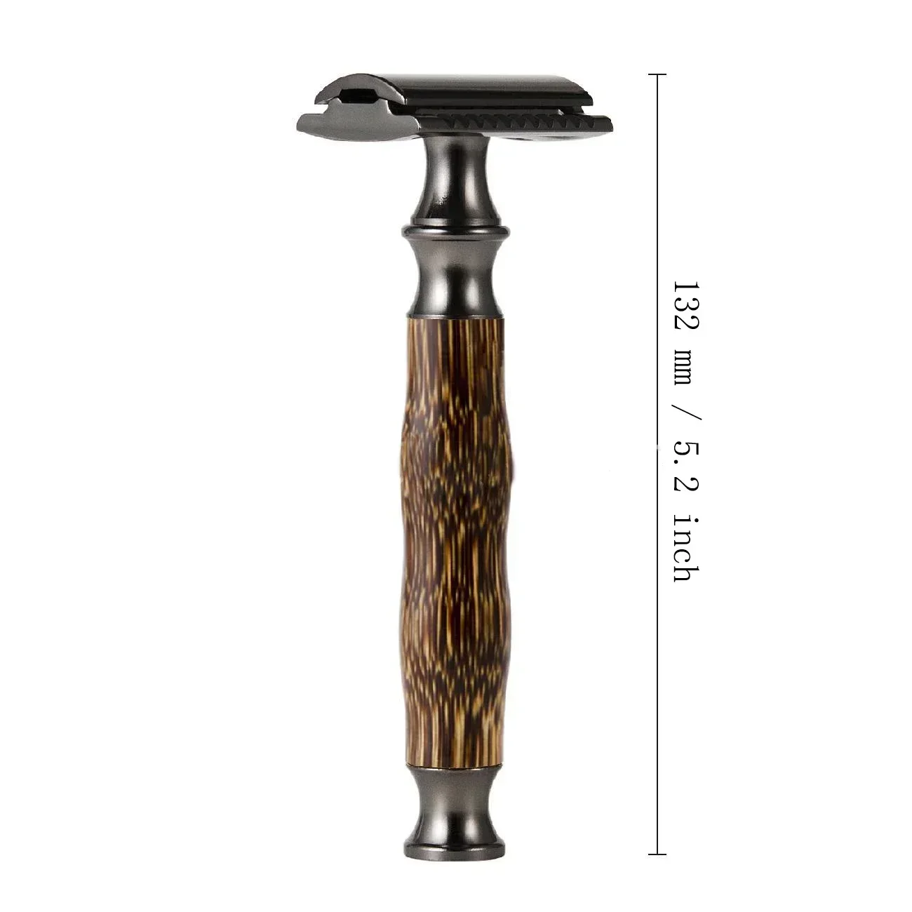 Alat Cukur Klasik Double Edge untuk Pria, Alat Penghilang Bulu Ringan, Alat Cukur Bulu Wajah, Pisau Cukur Manual yang Dapat Disesuaikan, Pisau Cukur Wajah dari Bambu