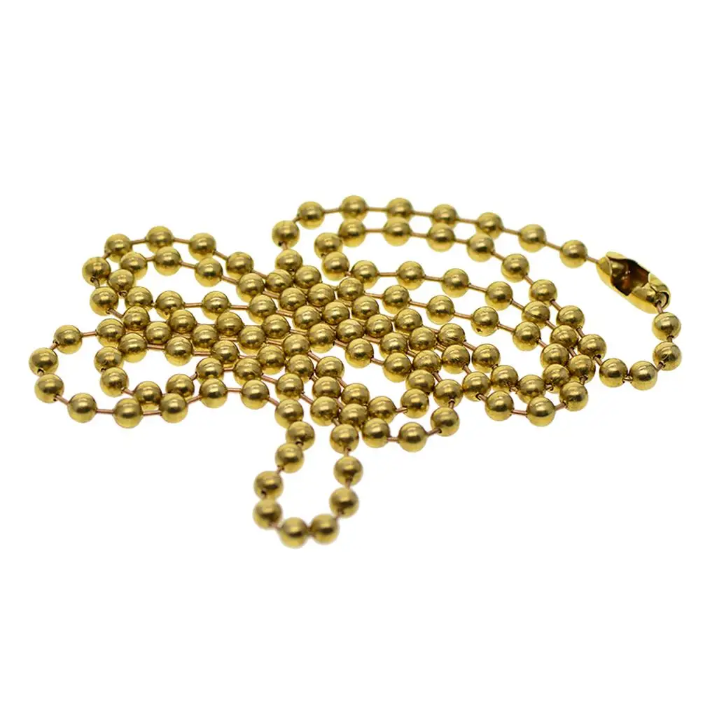 2x1Strand Brass Round Beads Ball Chain for Jewelry Making 20inch