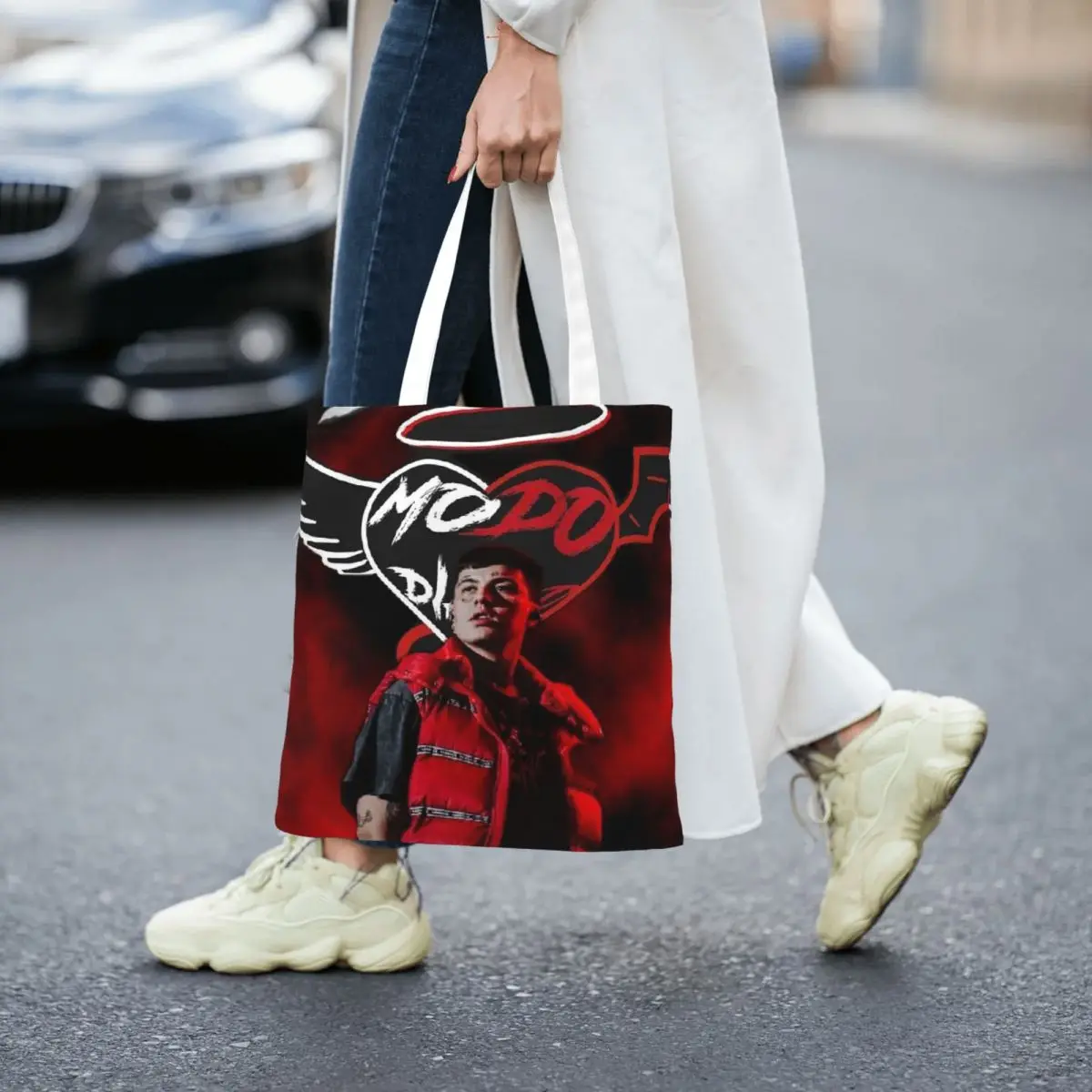 Duki Singer Rapper Accessories Shopping Bags Reusable Canvas The Tote Bag Girls Shoulder Tote Travel Handbag