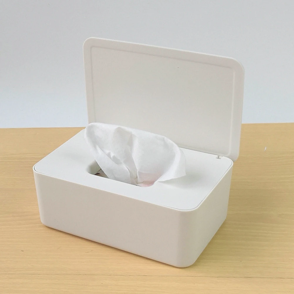 Wet Tissue Box Desktop Seal Baby Wipes Paper Storage Box Household Plastic Dust-proof With Lid Tissue Box For Home Office Decor