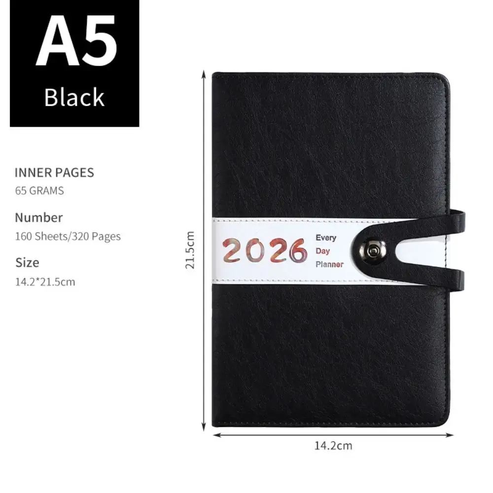 

English 2026 Schedule Planner Notepad Wear-resistant 12 Months To-do List Notebook Efficiency Bookmark Diary Writing Pads